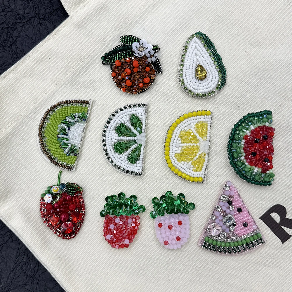 2 Pieces Hand sewn fruit Badges for Clothes Embroidery Patches Applique Sewing Accessories children T-Shirt Dress DIY Decorativ