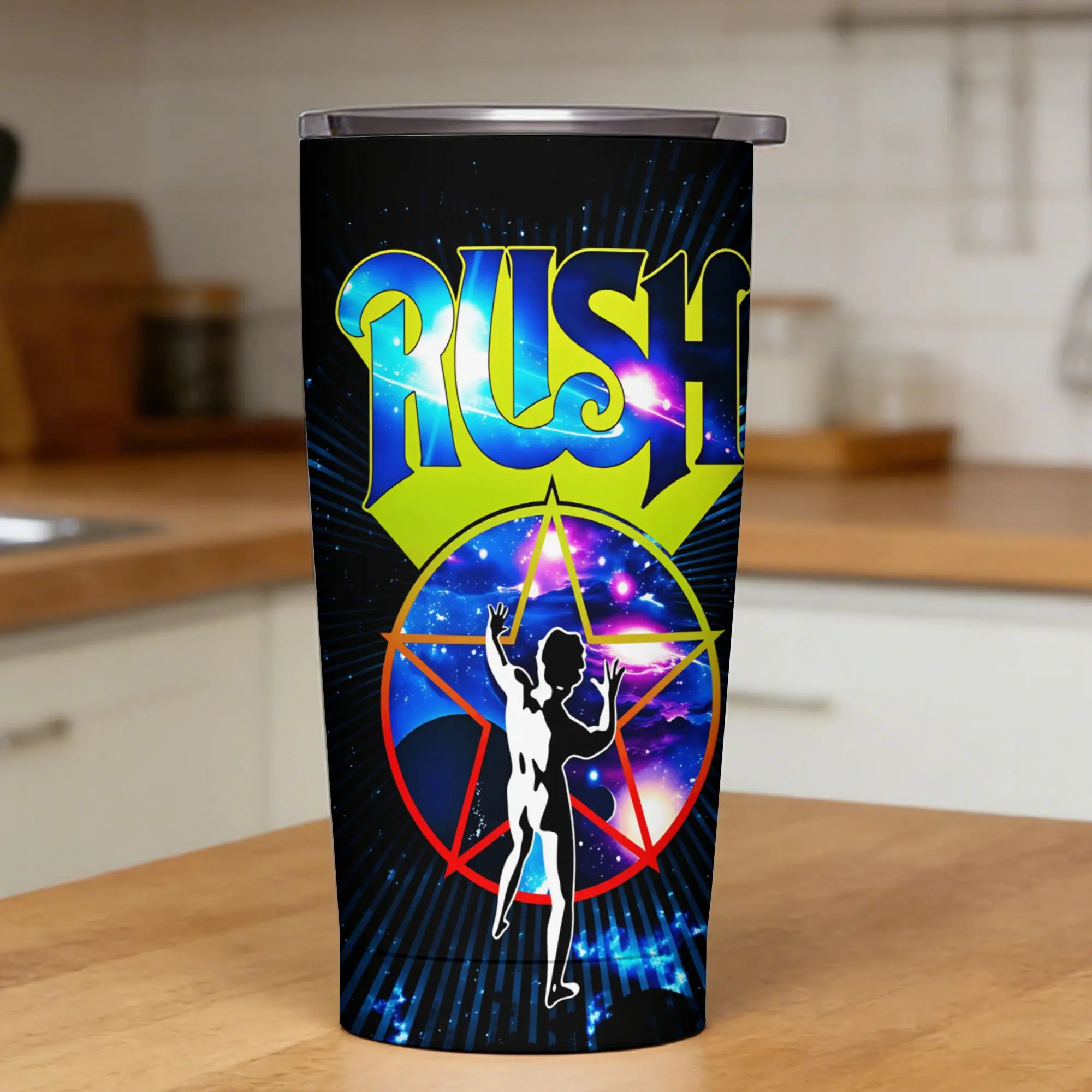 Rush Band Stainless Steel Tumbler With Straws  Travelist Thermal Mug Large Cold Drink Mugs Cup,