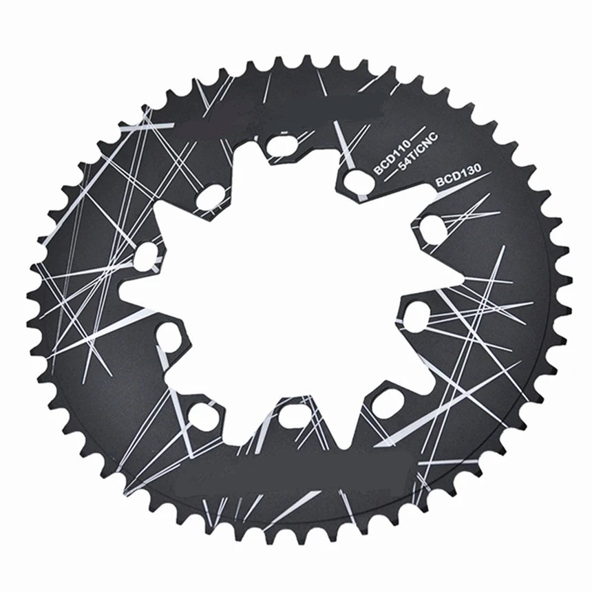 54T Oval Doppel-BCD 110&130MM Kettenblatt für Faltrad 56 58T Kurbelgarnitur Fahrrad-Kettenrad – Detail 1