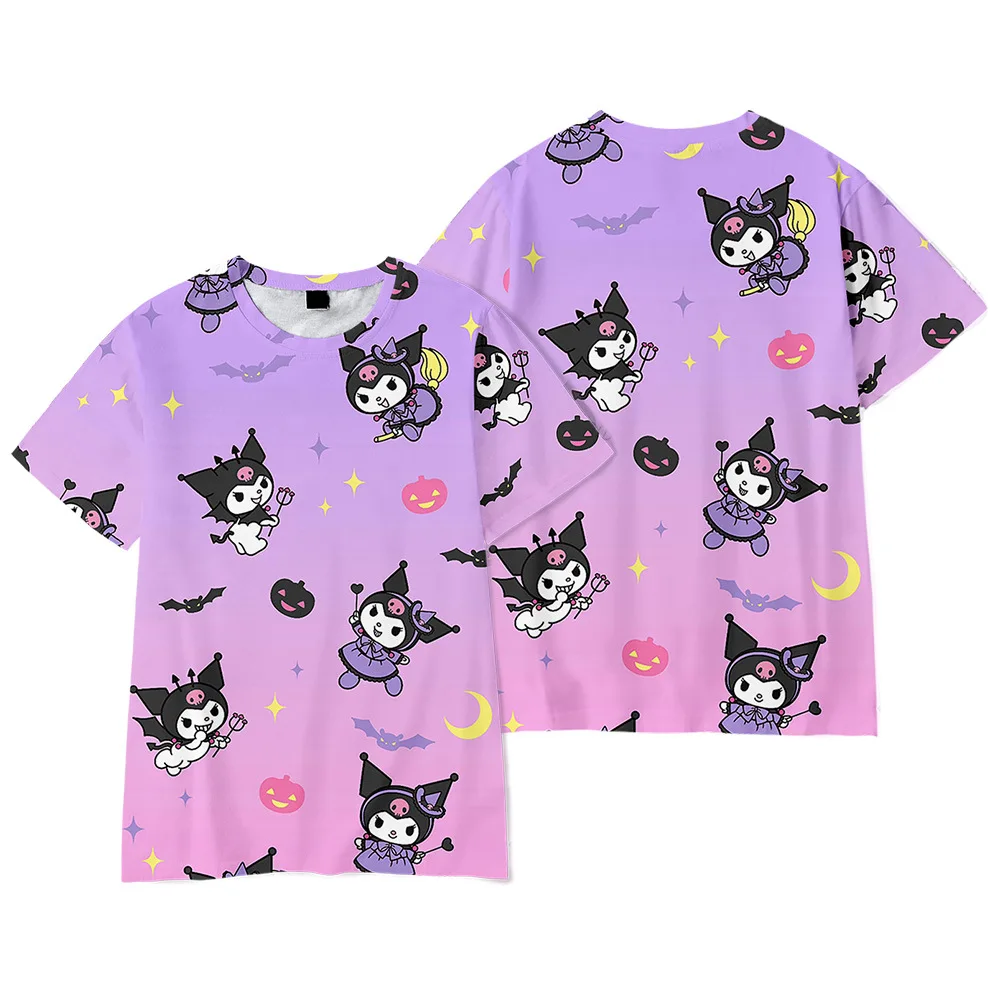 3D  Kuromi Peripheral Digital Printed Short-sleeved T-shirt For Adults And Children The Best Gift Girls Anime kawaii Cartoon