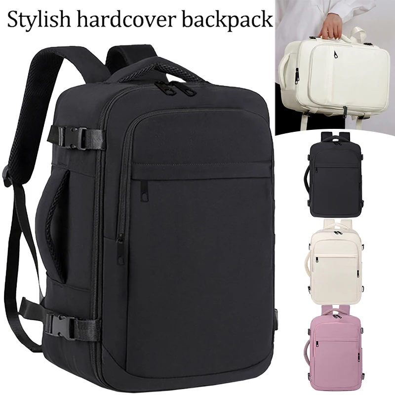 Convenient Side Pocket Travel Backpack Padded Shoulder Straps, Minimalist Laptop Bag for Daily Commute Weekend Vacation