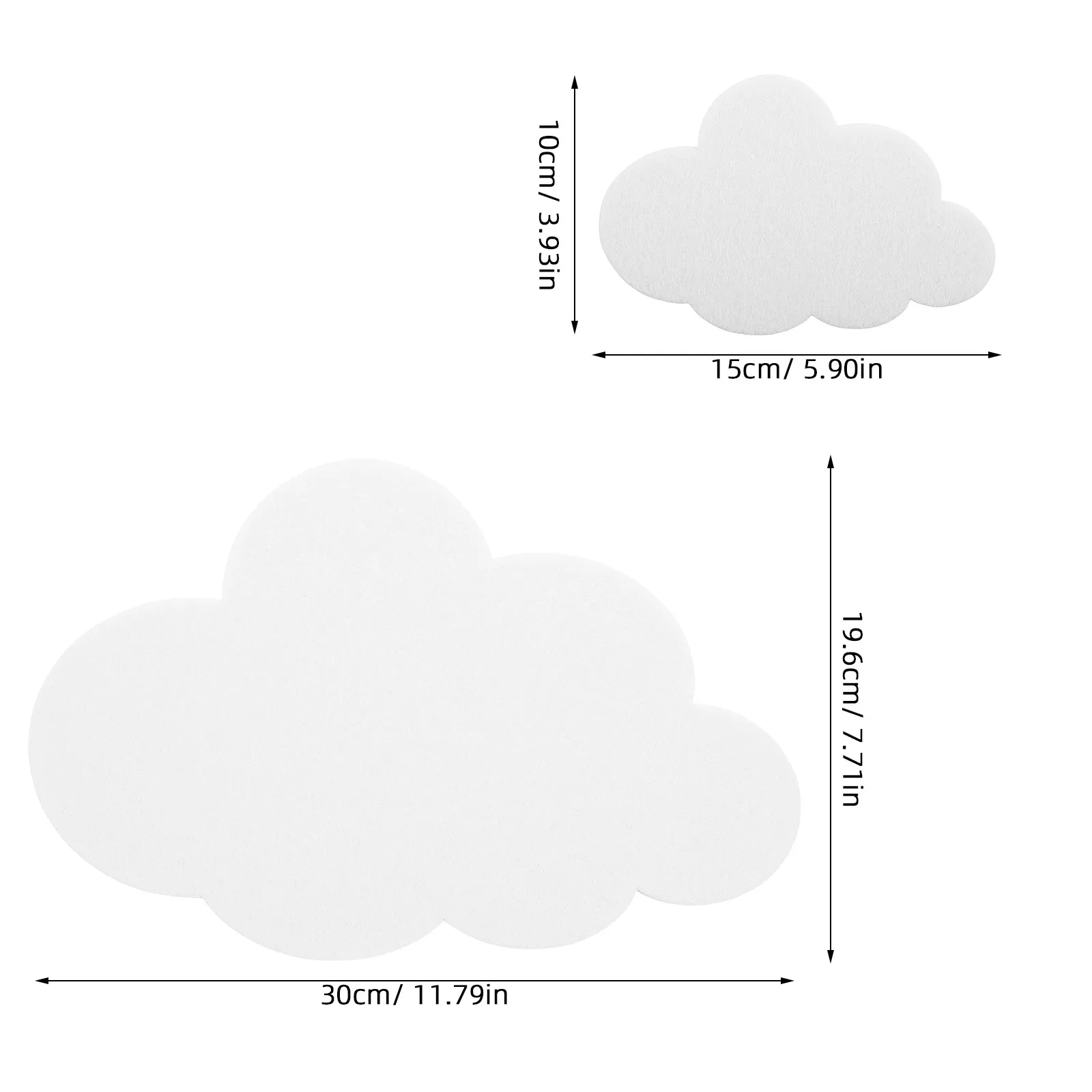 1Set Cloud Shaped Felt Wall Panel Self Adhesive Nursery Bedroom Office Pin Board Memo Board Classroom Display Tiles