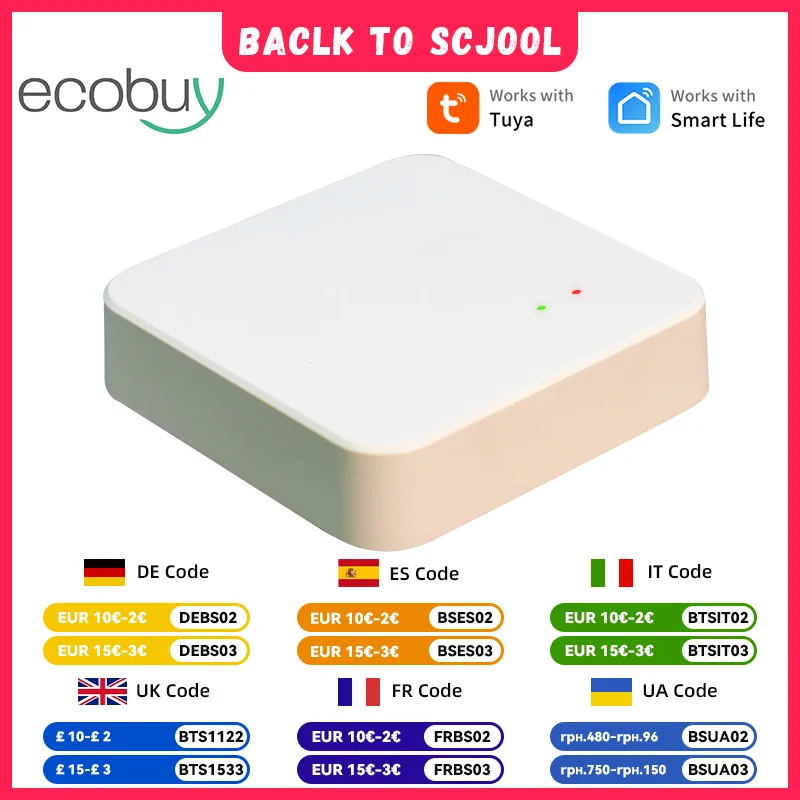 

Tuya Zigbee 3.0 Gateway Hub Умный дом Беспроводной мост Приложение Smart Life Устройство автоматизации дистанционного управления работает с Alexa Google