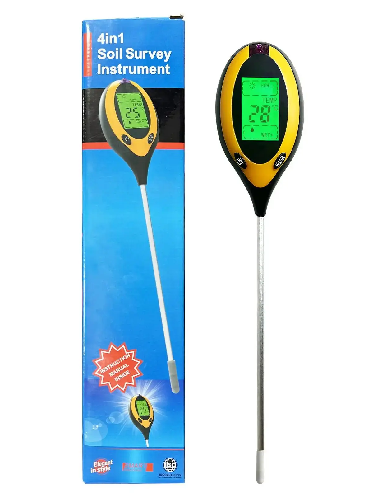 3/4 in 1 bodem instrument verlichting tester zuur alkalisiteit meter PH vocht vochtigheid digitale display backlight test tester - afbeelding 2