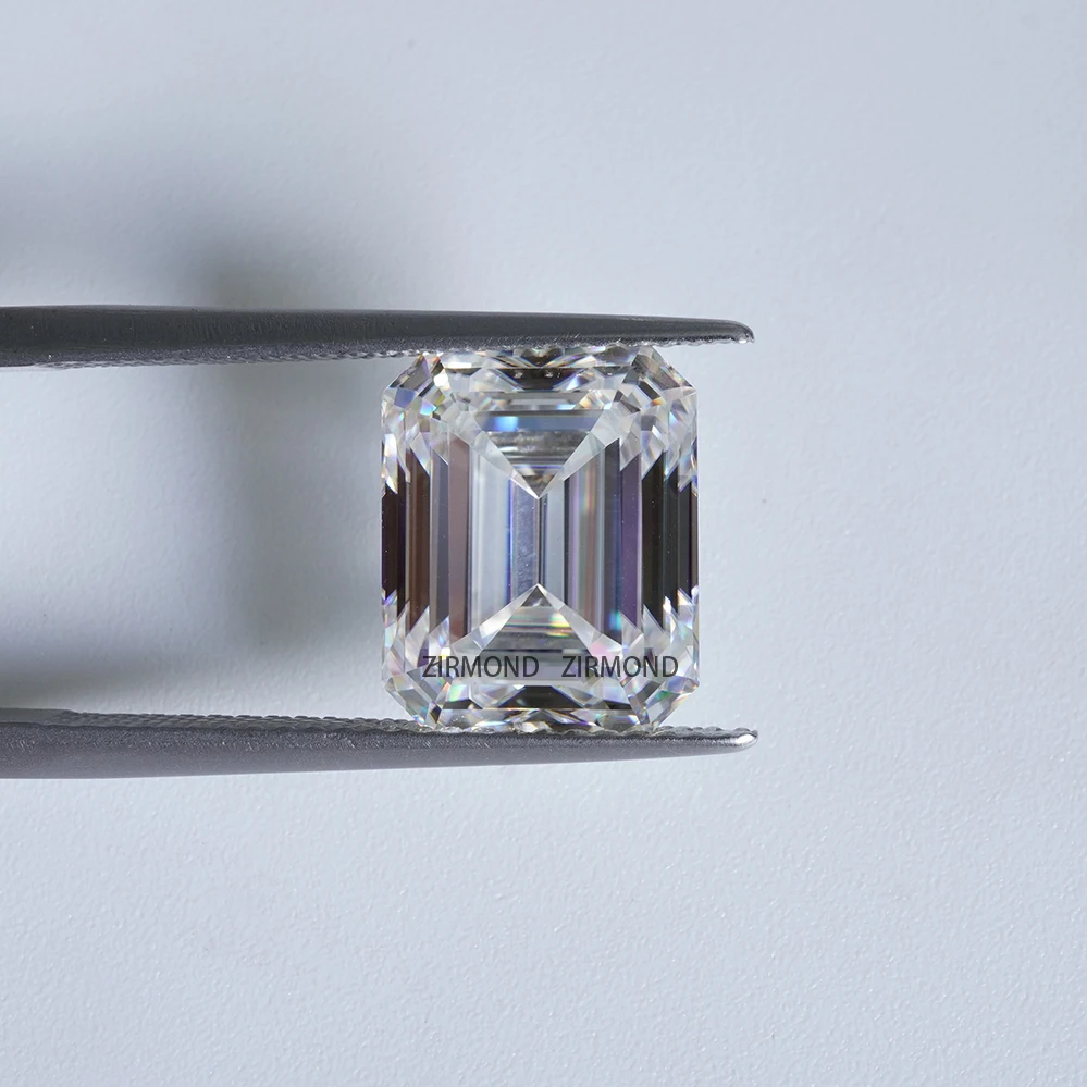 

Extremely Shiny Lab Grown Loose Moissanite Stone Emerald Cut VVS1 for Anniversary Ring Setting Selectable GRA Certificate