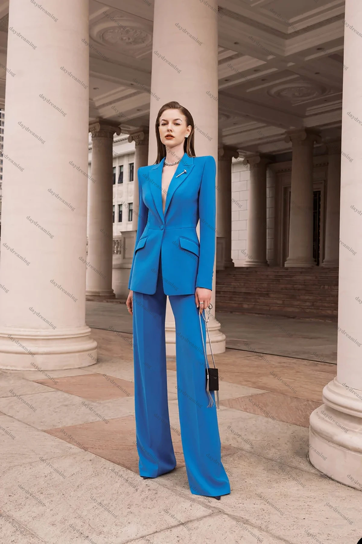 Peaked Lapel Women Pants Suits Slim Fit Two Pieces Blazer Suit Ladies Prom Party Wedding Wear Outfit (Jacket+Pants)