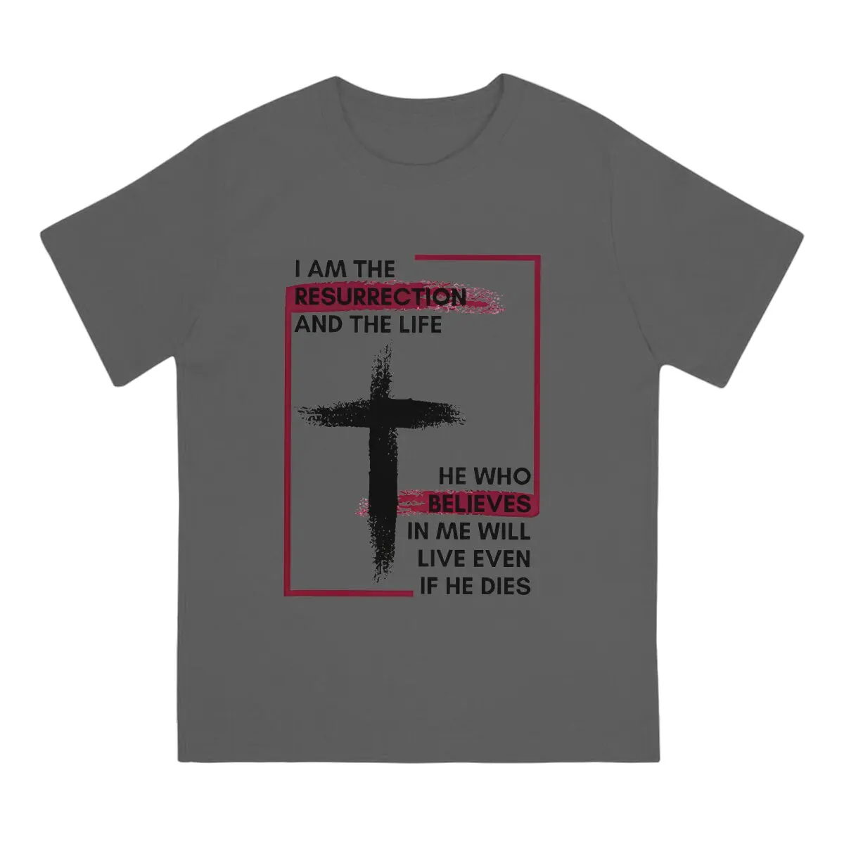 I Am The Resurrection Cap T-Shirt for Men Jesus Novelty Cotton Tees Round Collar Short Sleeve T Shirts Gift Idea Tops