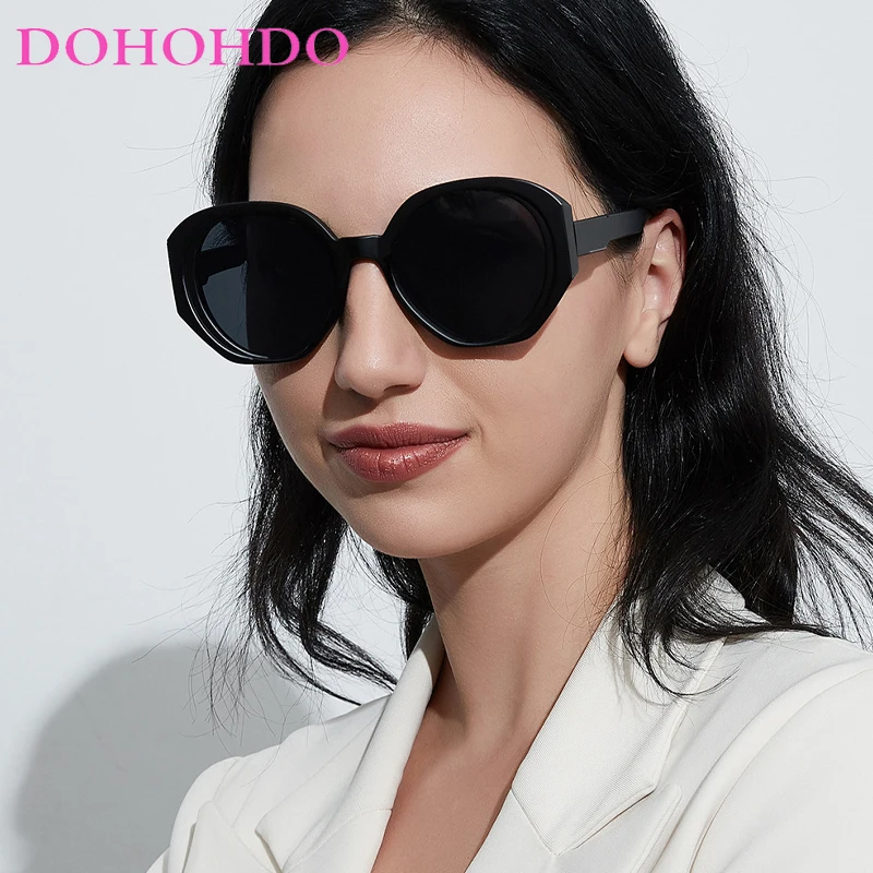 DOHOHDO Polygonal Texture Sunglasses Women 2024 Fashion Retro Men Casual Sun Glasses Vintage UV400 Shades Outdoor Oculos De Sol