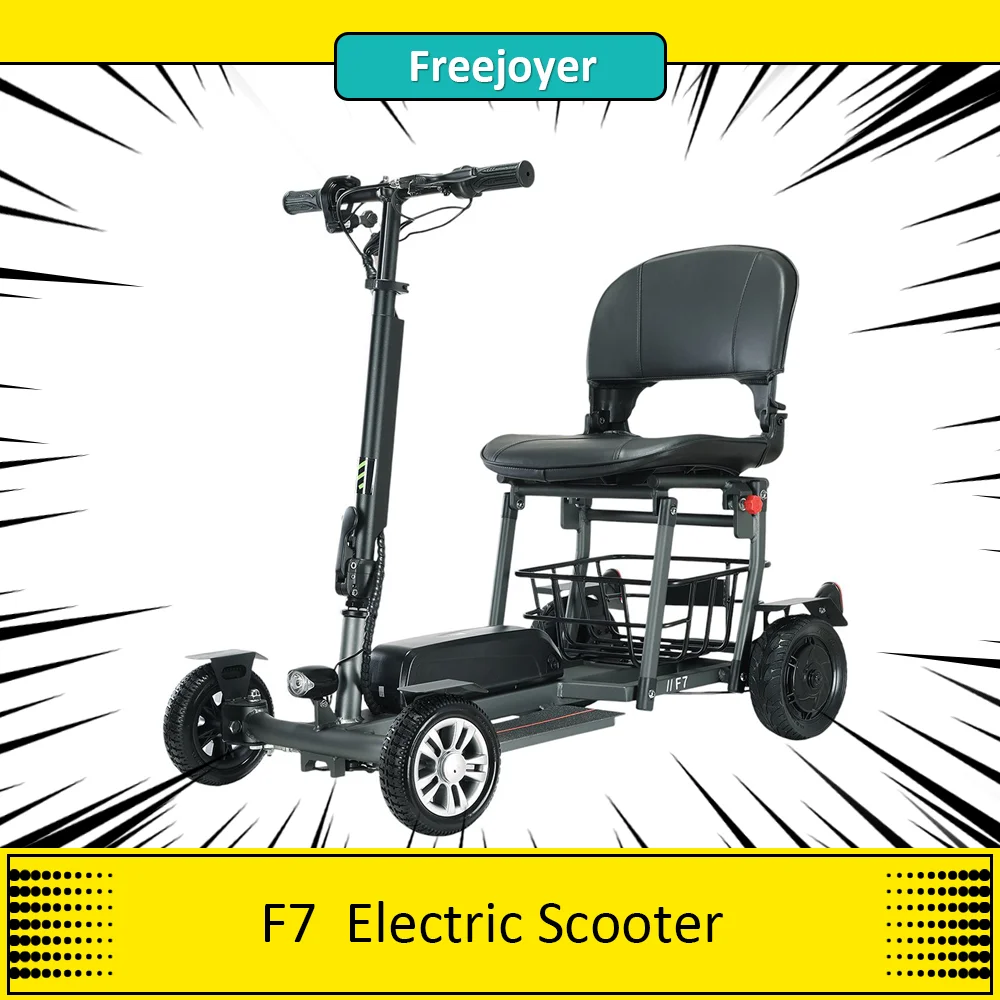 Freejoyer F7 Four-wheel Electric Scooter with Seat, 300W Motor, 36V 8AH Battery, 15km/h Max Speed, 25km Max Range,20*6cm Tire