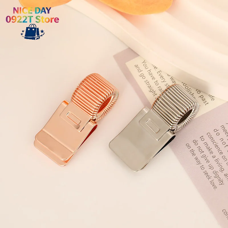 Retro Spring Metal Pen Clip Portable Notebook Pen Fixing Clamp Student Office Accessories@#X