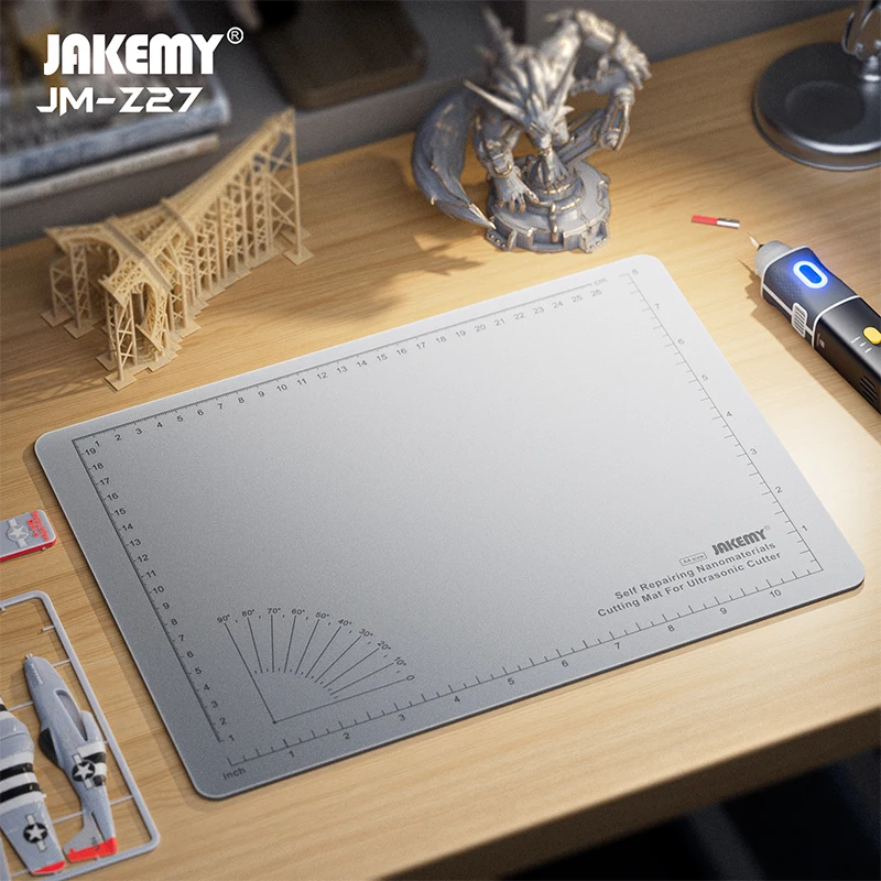 

Коврик для резки JAKEMY JM-Z27 A4 с самовосстанавливающимся покрытием из наноматериала, с линейкой и угломером, для рукоделия, моделирования, хобби, ультразвукового резака