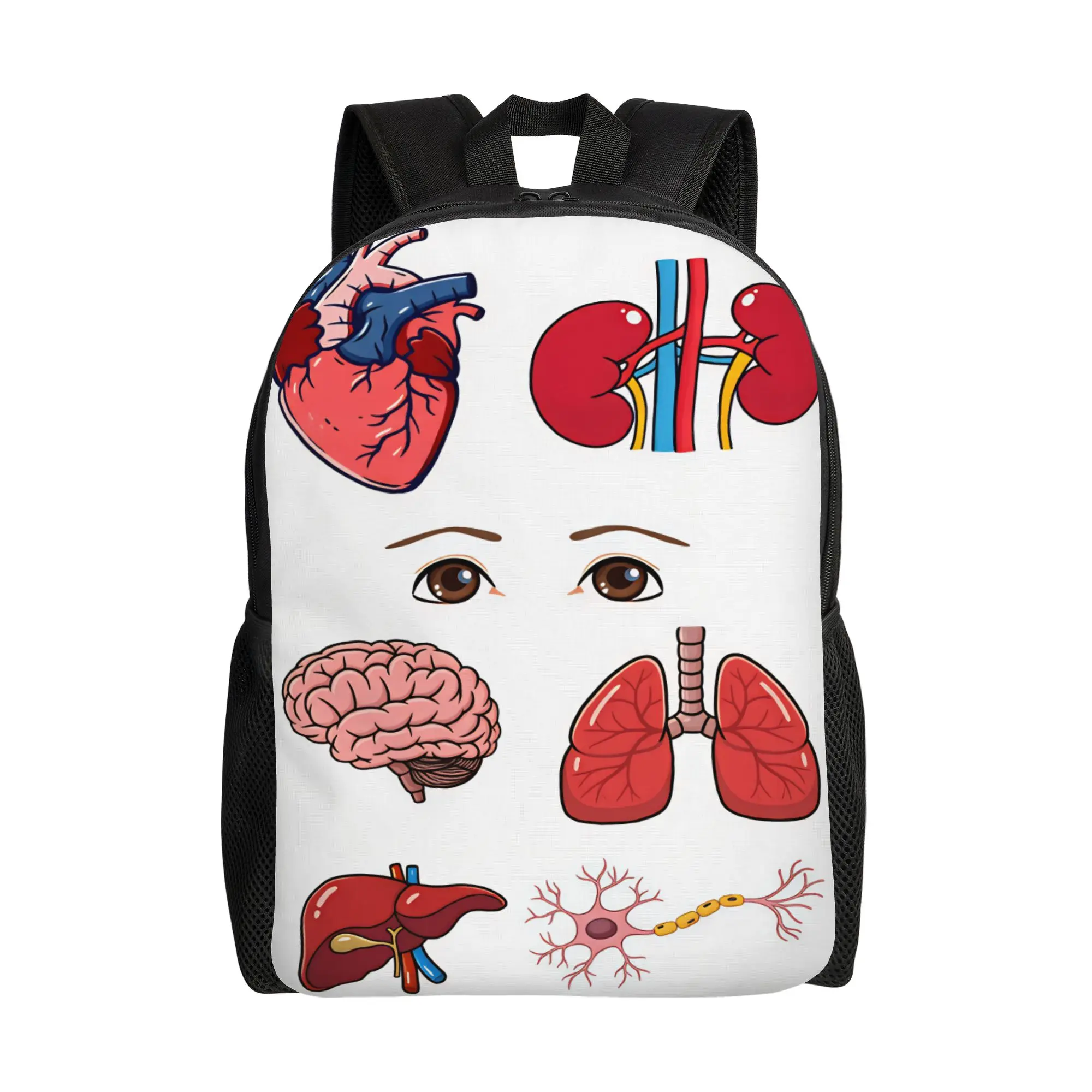 Cartoon Human Internal Organs Backpack Male Breathable Backpacks Casual School Bags Outdoor Style High Quality Rucksack