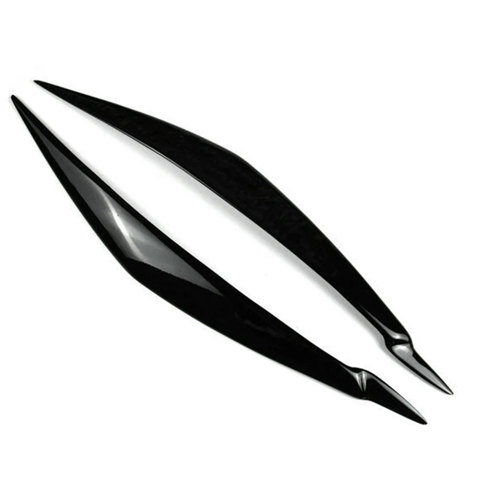 A95E-For BMW E71 X6 2008-2015 E70 X5M 2006-2013 Car Gloss Black Headlights Eyebrow Eyelid Trim Cover Sticker Resin