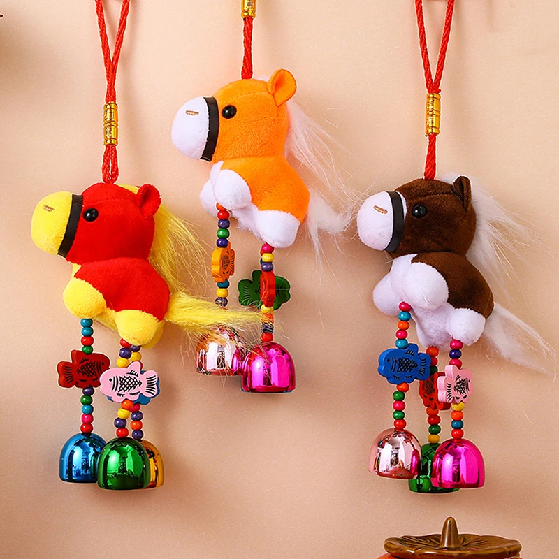 Nette Kreative Sternzeichen Pferd Plüsch-schlüsselanhänger Cartoon Weiche Angefüllte Puppe Schlüsselring Auto Anhänger Rucksack Zubehör Neue Jahr Geschenk