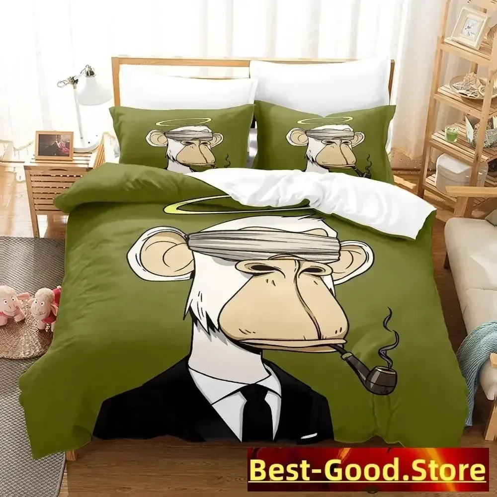 Bored Ape Yacht Club BYAC NFT Bedding Set Single Twin Full Queen King Size Bed Set Aldult Kid Bedroom Duvetcover Sets Anime