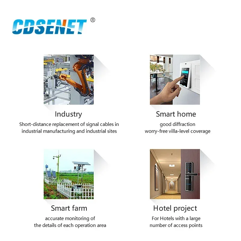 LoRa-módulo rf de 433 MHz, transceptor de largo alcance de 1w, CDSENET, E32-433T30S, UART, SMD, 30dBm, 433 mhz, IOT, receptor transmisor