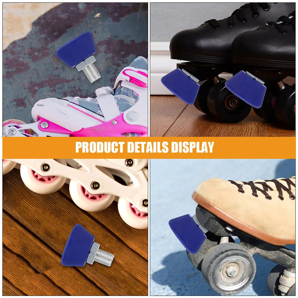 

2 шт. высокопрочные резиновые тормозные колодки для роликовых коньков, легко устанавливаемые, универсальные тормоза для всех видов роликовых коньков