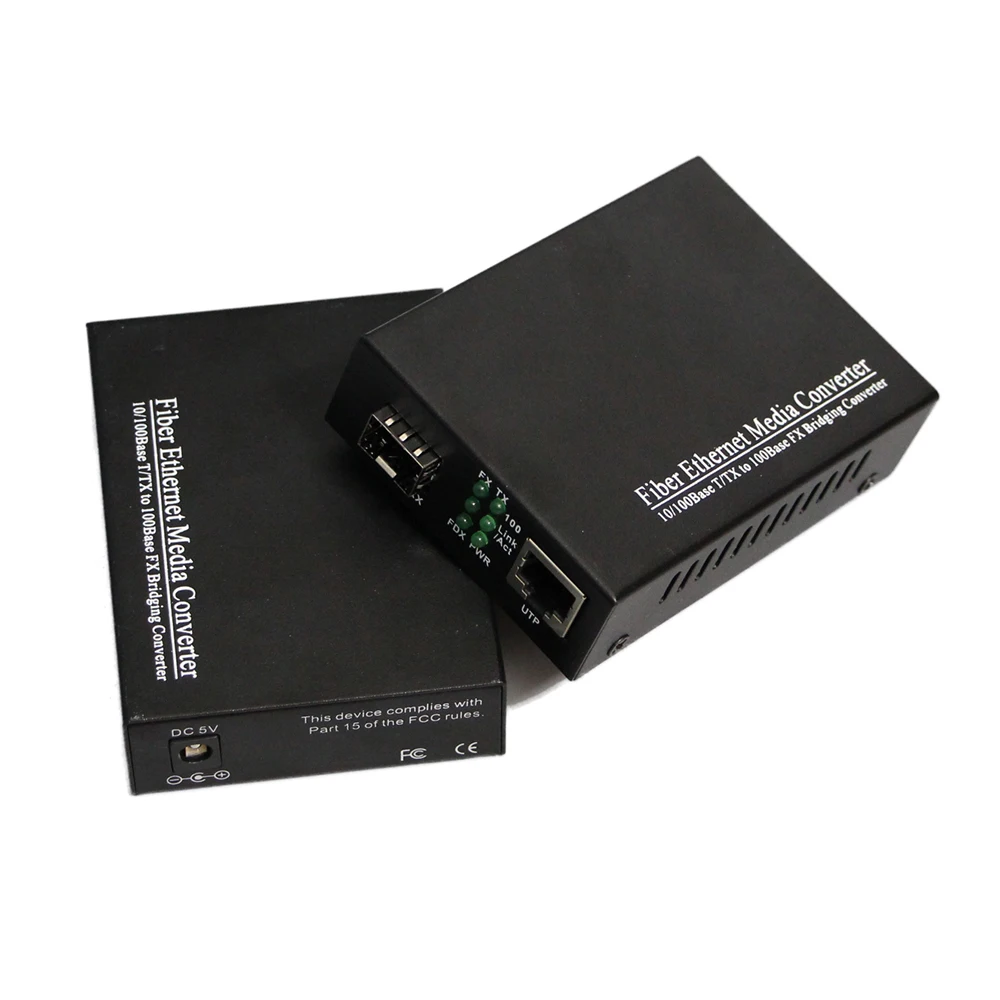 

1 пара оптоволоконных медиаконвертеров SFP 1 порт RJ45 и 1 порт SFP 10/100 Мбит/с или 10/100/1000 Мбит/с FTTH сети