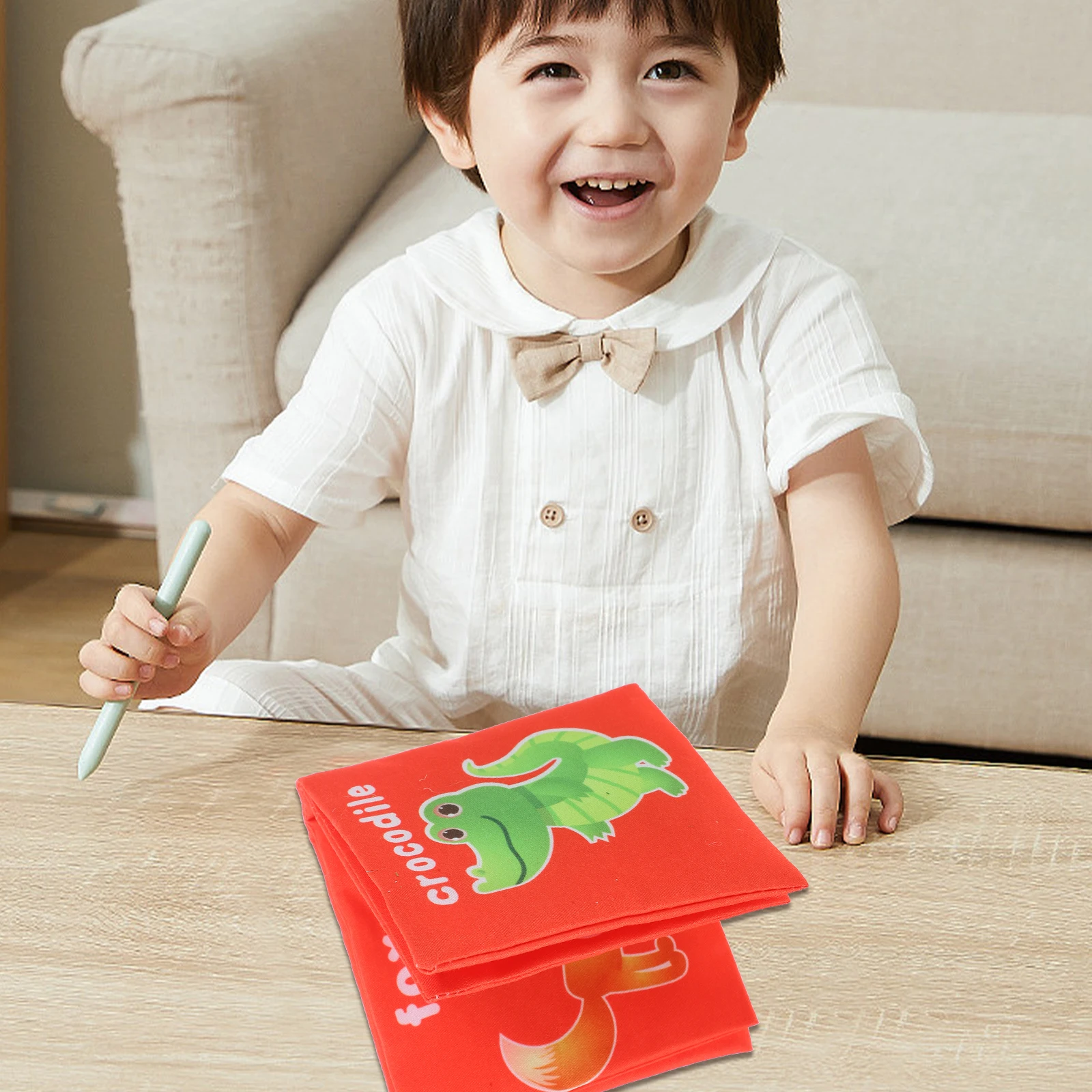 نسيج ثلاثي الأبعاد لحديثي الولادة التعرف على الحيوانات قماش ناعم كتاب الطفل المحمولة الرضع التجعيد التعليم المبكر كتاب النشاط للأطفال الرضع #5