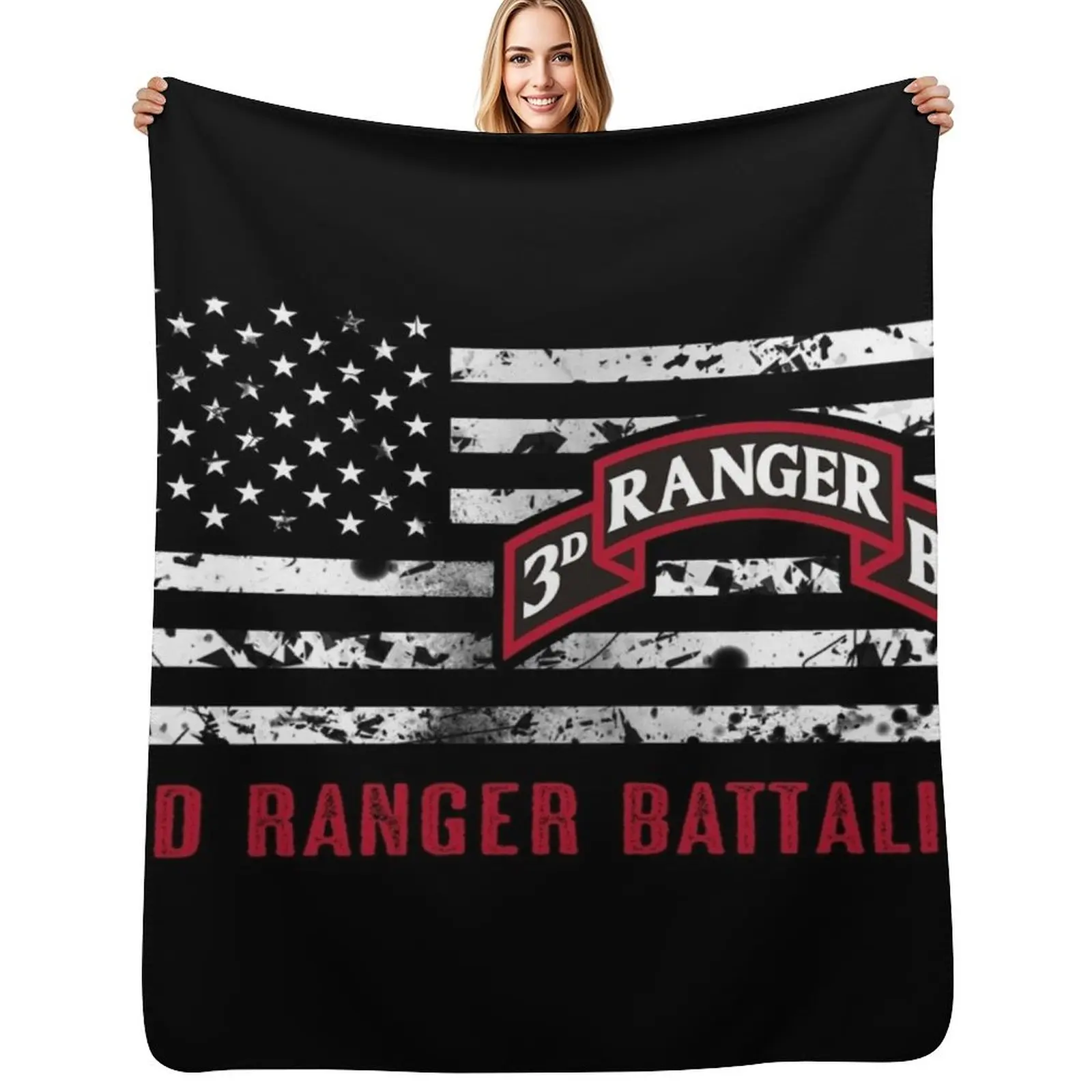 

3rd Ranger Battalion Throw Blanket Fluffy Cozy Throw Blanket for Home Decor