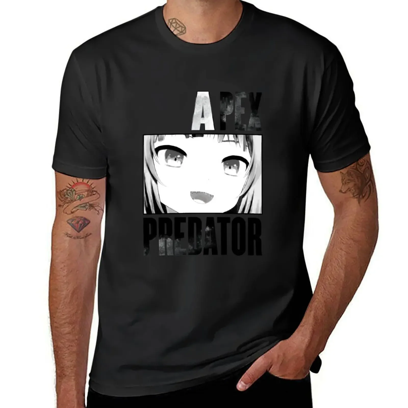 Gawr Gura Apex Predator T-Shirt boys animal print quick drying blacks Men's t shirts