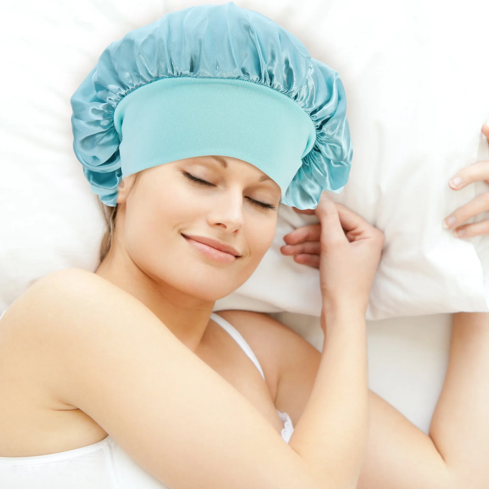 

High Elastic Headband Satin Sleep Caps Women Chemo Hat Hair Protection Bonnet Durable Bathing Household