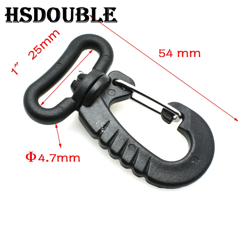 Plastic Swivel Snap Hook for Keychain Backpack Buckle Belt Strap Black