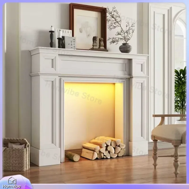 for Simple Fireplace Rack Storage American Solid Wood Retro Homestay Decoration Cabinet French European Wedding Photography