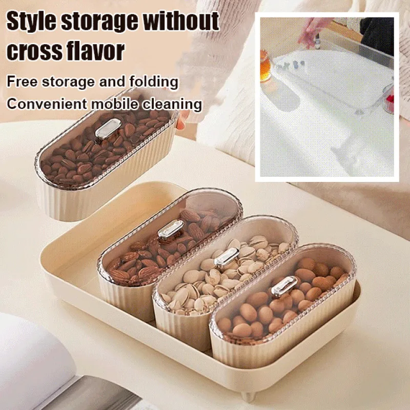 Simple and stylish free-standing fruit bowl with lid Snack Storage Tray Nut Cake Fruit Plate