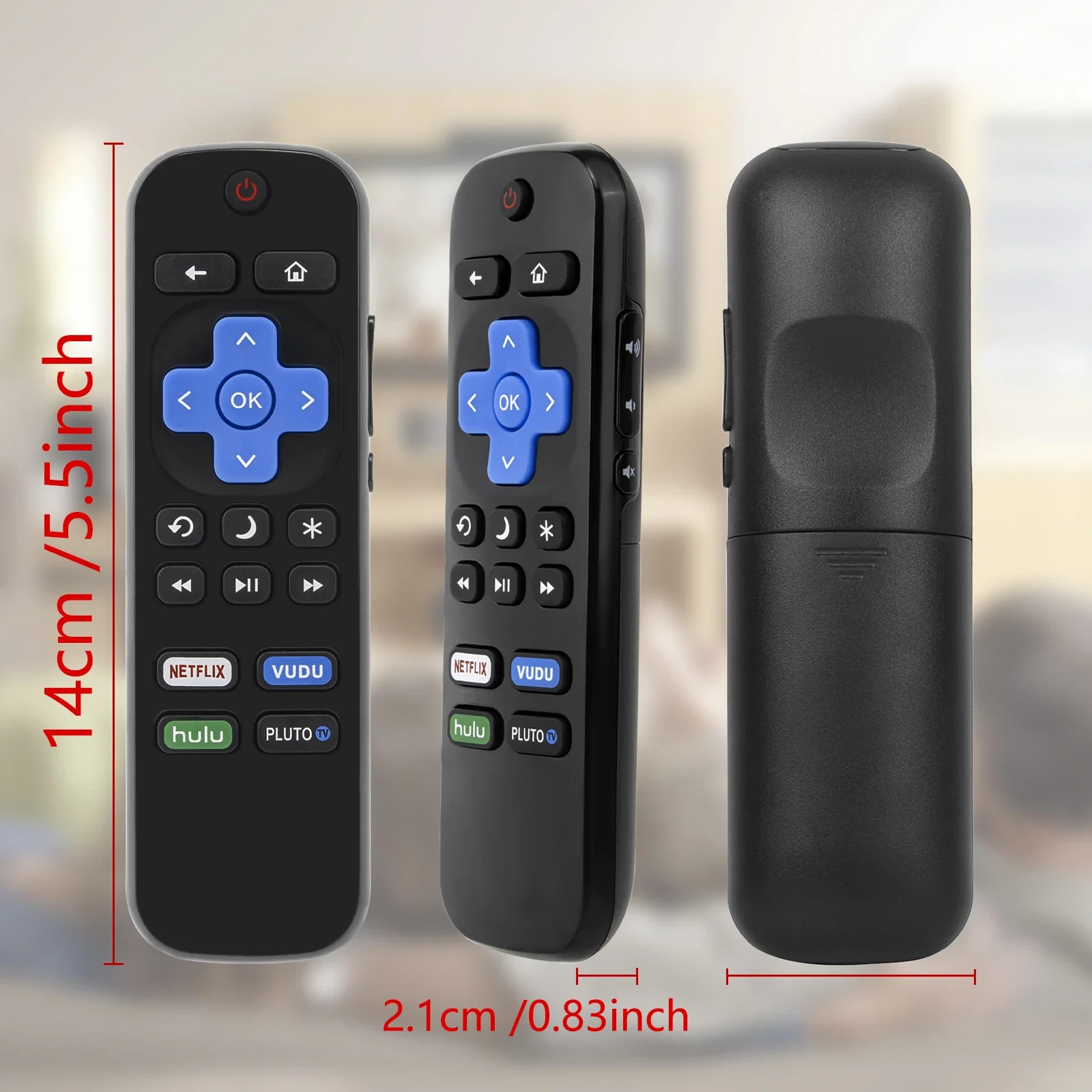 YP Remote Control Use for Xiaomi Mi Roku/Philips TV Set-Top Box with Netflix Sling Hulu VUDU Button Universal Remote Control