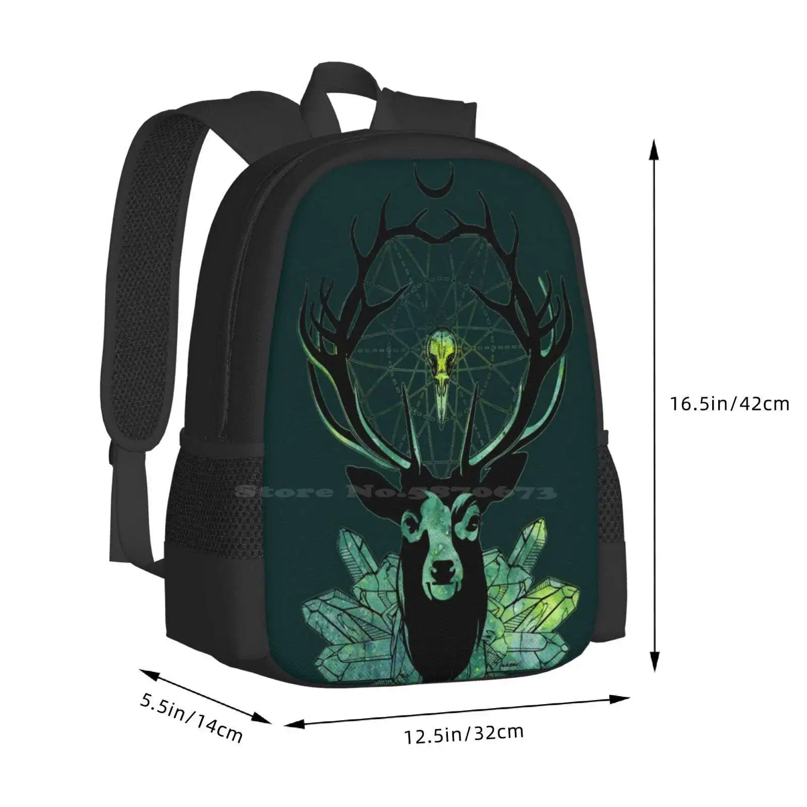 Kristall Dreamcatcher Muster Design Bagpack Schult aschen okkulte Alternative Gothic Gravur Flower rain Homedecor Dark Doom