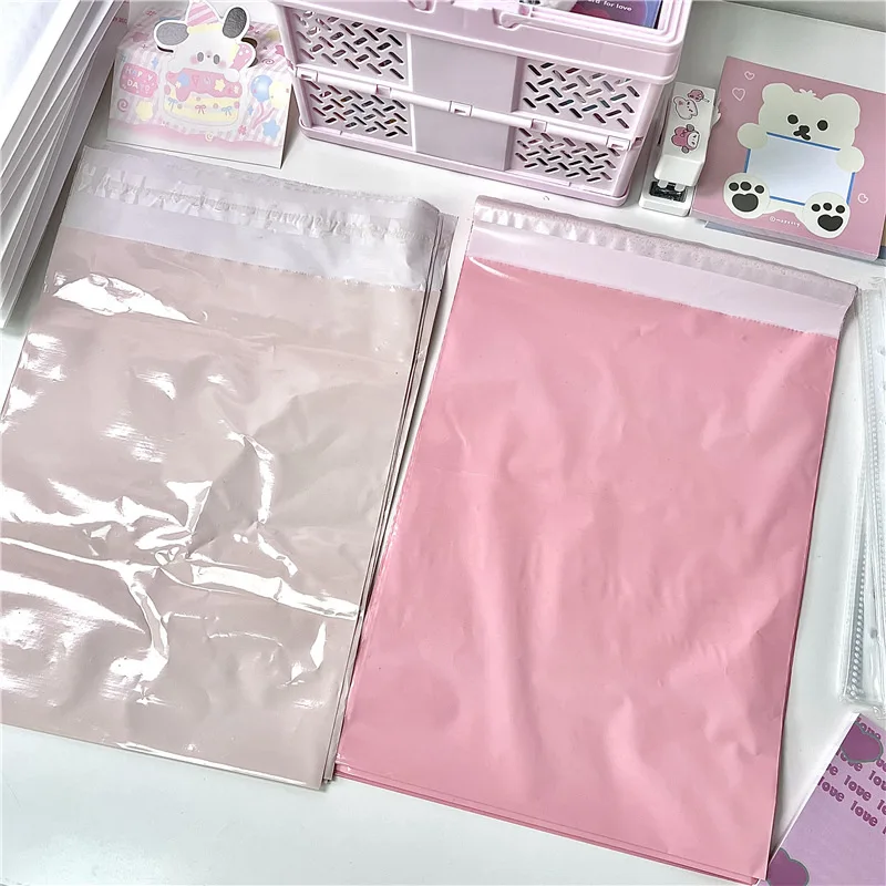 50pc New Pink Color Envelope Storage Bag PE Plastic Courier Shipping Bag Waterproof Self Adhesive Seal Pouch Mailing Bag 20X30CM