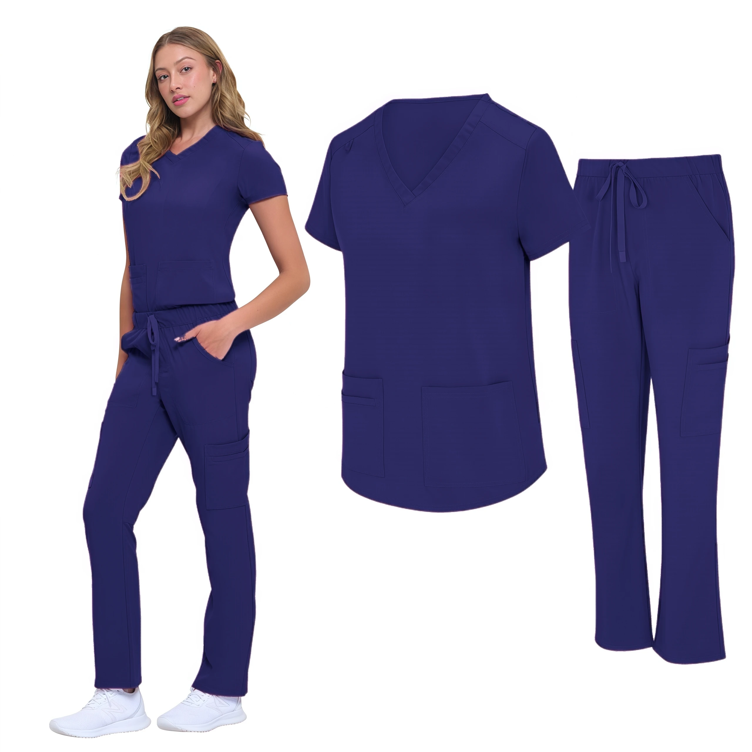 Fashion Hospital Uniforms Nurse Beauty Dental Salon Work Clothes Uniform Clinical Medical Scrubs Sets Women Doctor Surgical Gown