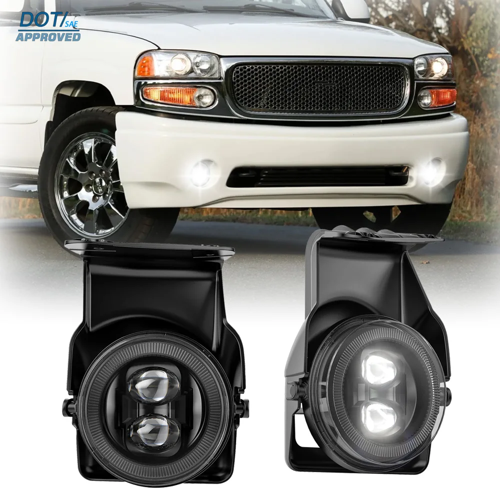 DOT LED Fog Lamp For GMC Sierra HD 1500 2500 3500 2003-2007 Classic Pickup H11 Front Bumper Driving Lights Assembly Bracket