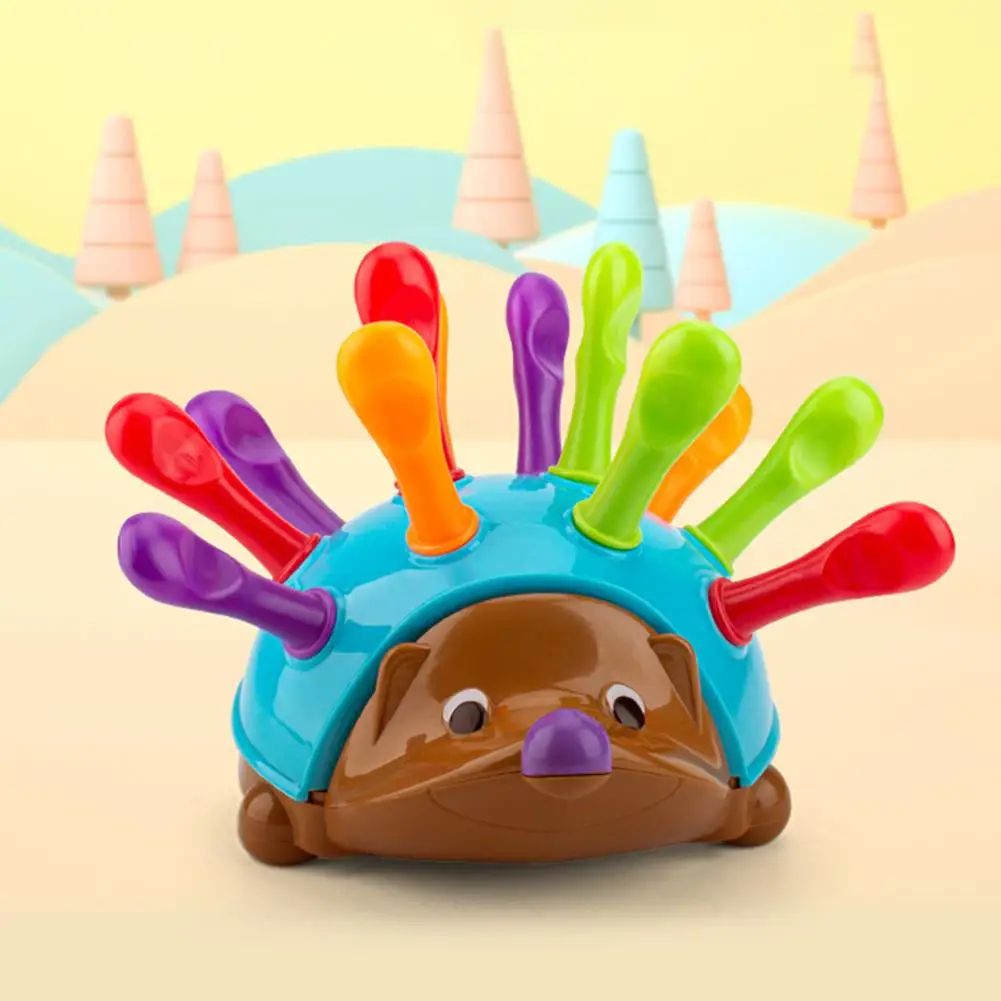 Hedgehog Insert Toy, Montessori Fine Motor Skills Toy for Toddlers, Develops Hand-Eye Coordination Color Sorting Abilities