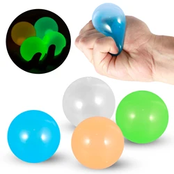 4/8/16Pcs Glow in The Dark Ceiling Balls Stress Relief Glowing Balls Luminous Sticky Balls Sticky Wall Balls Kids Sensory Toys