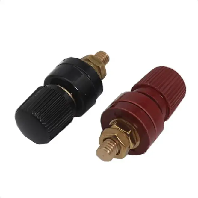 【5-1PCS】Binding Post M6 Thread 333 Type Brass Binding Post For Welding Machines Pure Copper Terminal Inverter Round Terminal