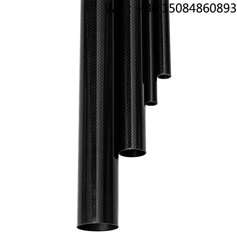 

3K Plain Twill Carbon Fiber Tube 40mm-80mm 20cm, Matte Glossy Surface with Connector, Light Strength Custom Sports Pipe