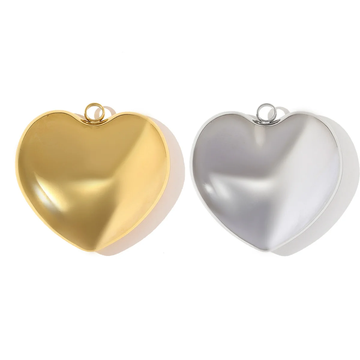 

3Pcs/Lot Stainless Steel 50*50mm Big Size Charms Love Heart Necklace Pendants For DIY Fashion Jewelry Making Necklace Wholesale