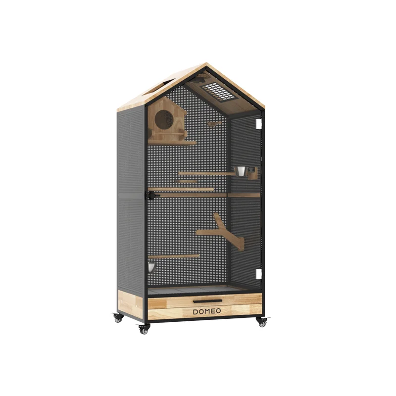 

Panoramic Parrot Bird Cage Villa Luxury Solid Wood