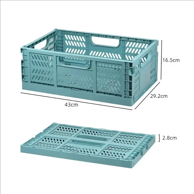 Plastic Foldable Storage Baskets Free Assembly Makeup Jewellery Toys Boxes Stackable Organizer Portable Container Storage Box
