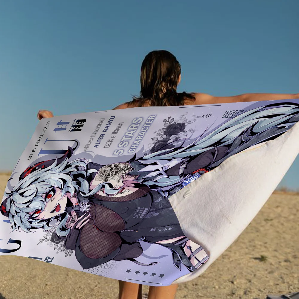 Sexy Cartoon Anime Girl Microfiber Blanket Quick Drying Beach Towels Oversized Printing Super Absorbent Pool Towel Blanket