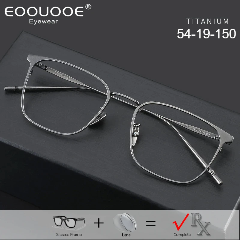 

Titanium Square Progressive Prescription Glasses Men Anti Blue Light/Photochromic Optical Prescription Myopia Reading Eyeglasses