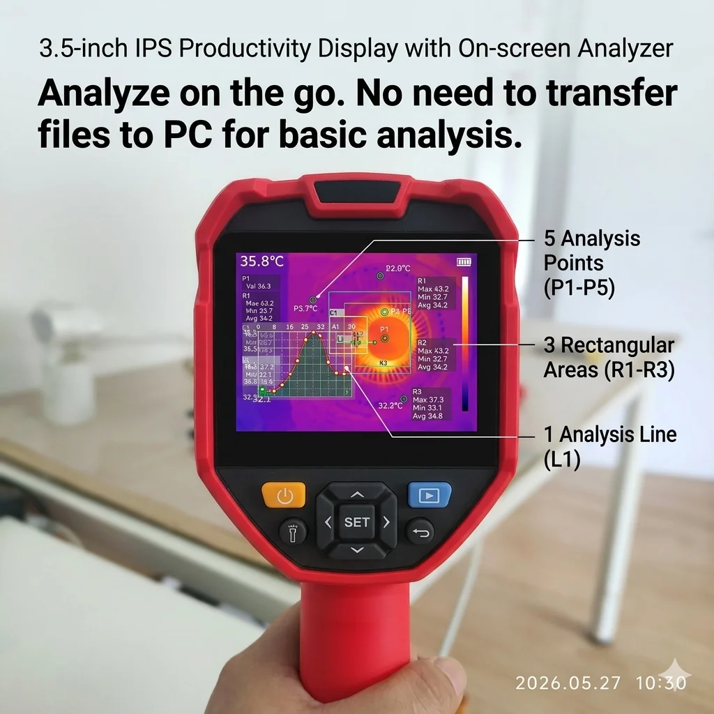 UNI-T UTi730E Thermal Imaging Camera 320x240 Infrared Imager PCB Repair HVAC Electrical Leak Detection Thermograph