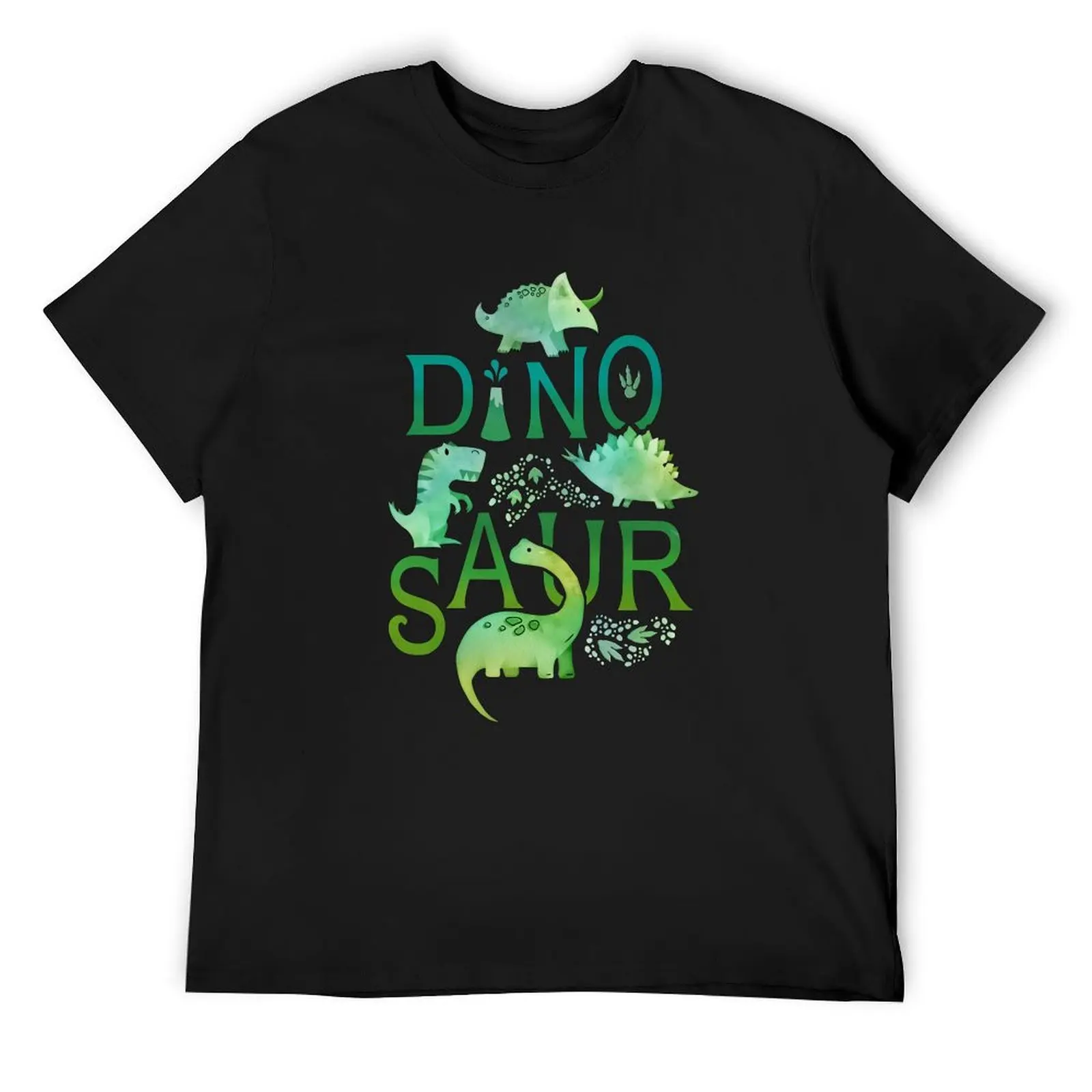 

Watercolor dinosaur green on black T-Shirt sublime sports fans Men's t-shirts