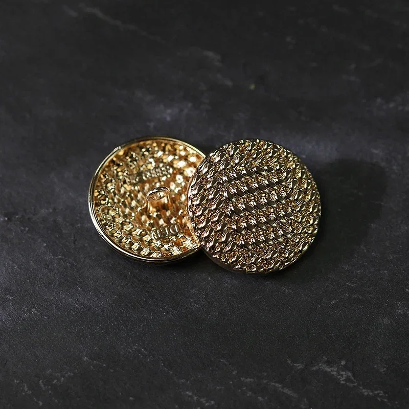10pcs DIY Sewing Buttons Vintage Woven Metal Buttons 15/18/20/23/25mm for Black Gold Decorative Clothing Fashion Jacket Button