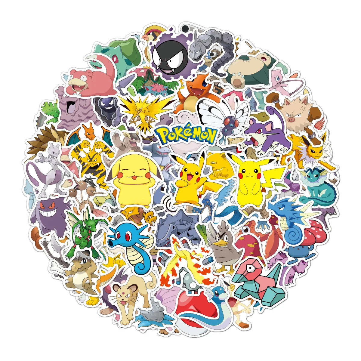 100pcs Pokemon Sticker Pack Waterproof Anime Stickers Cute Laptop Skin Kawaii Packaging DIY Phone Case Handbook Stationery