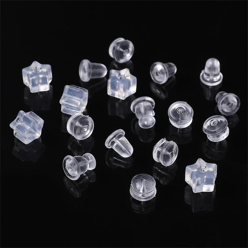 10-100pcs Soft Silicone Rubber Earring Back Stoppers for DIY Stud Earrings Accessories Bullet Tube Ear Plugs Jewelry Making