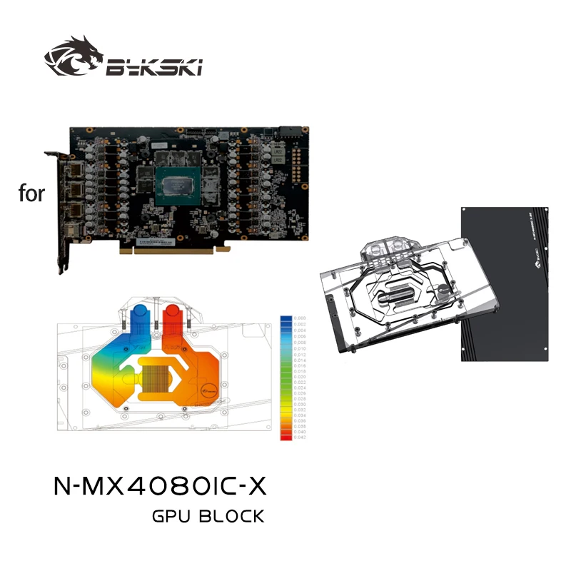 Bykski N-MX4080IC-X GPU Block for MAXSUN RTX 4080 ICraft OC 16G Graphics Video Card Water Cooling Radiator / Prevent Corrosion