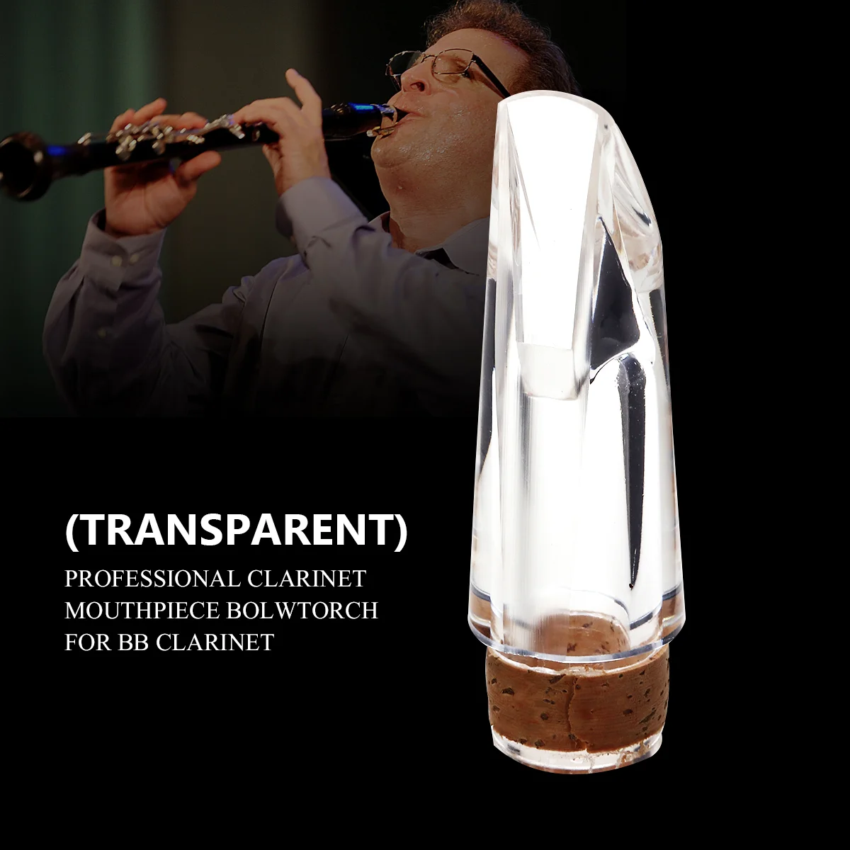 

Professional Clarinet Mouthpiece Bolwtorch for Bb Clarinet (Transparent) Clarinet bolwtorch Bb clarinet mouthpiece